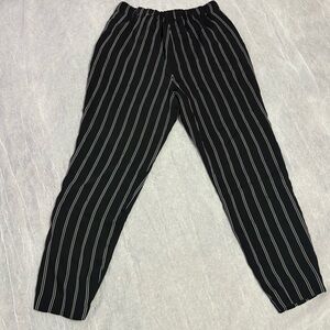 Express Black Joggers with White Stripes
